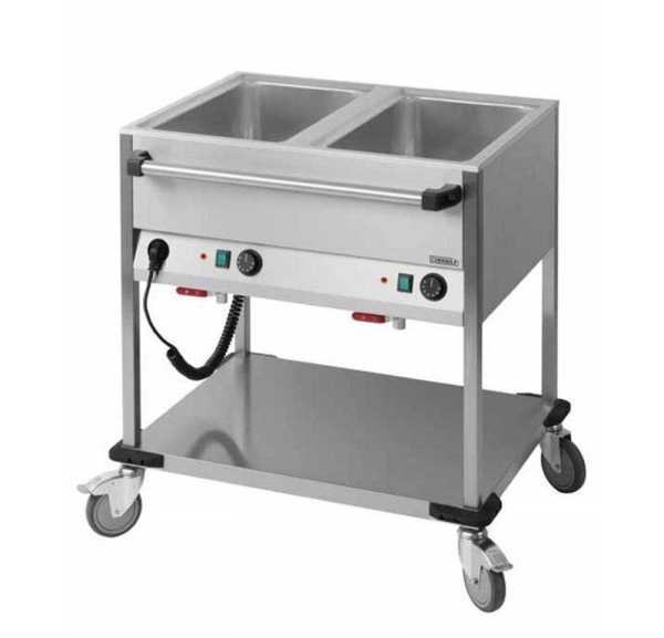 CASSELIN - Chariot bain-marie à eau 2 cuves Gn 1/1 sur roulettes