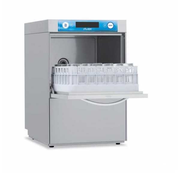 ELETTROBAR - Lave-verres électronique 400x400 monophasé 60 paniers/h ouverture 300mm avec pompe de vidange