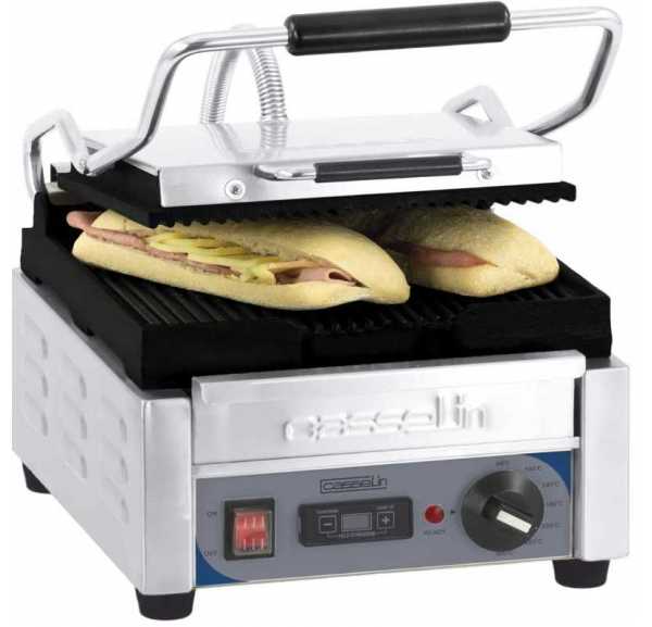 CASSELIN - Grill panini petit premium rainurée - rainurée avec minuteur - CGPRRPPT