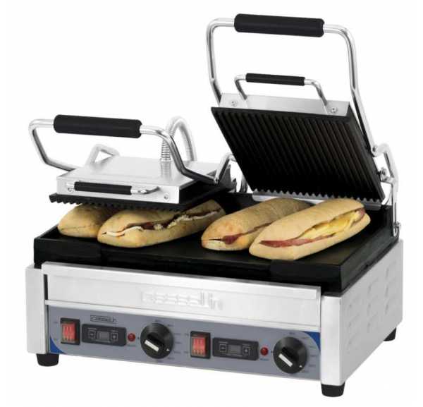 CASSELIN - Grill panini double premium rainurée - lisse avec minuteur - CGP2RLPT