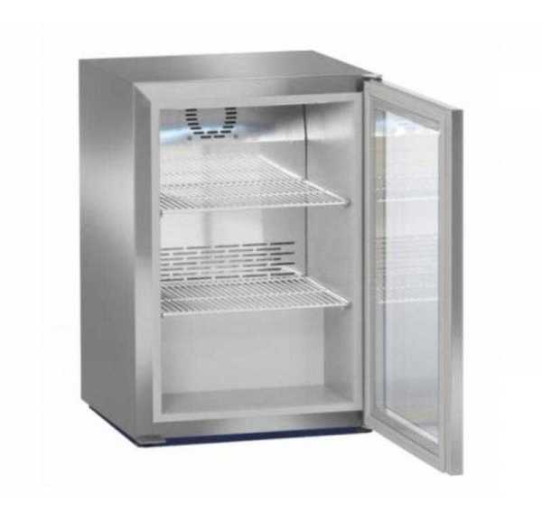 LIEBHERR - Armoire positive ventilée  +2/+12°C 1 porte vitrée 334x266 inox 44 litres - FKV503