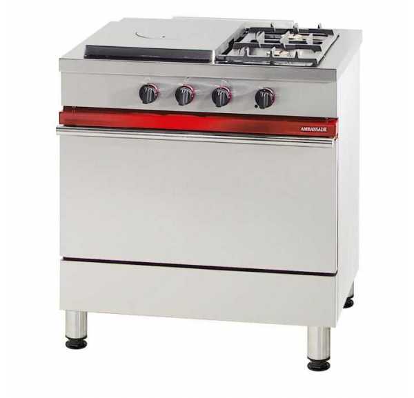 AMBASSADE - Fourneau 2 feux vifs 1 plaque de coup feu / 1 four Gaz 620 x 400