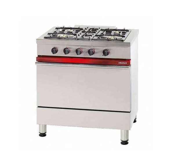 AMBASSADE - Fourneau 4 Feux Vifs / 1 Four Gaz 620 x 400