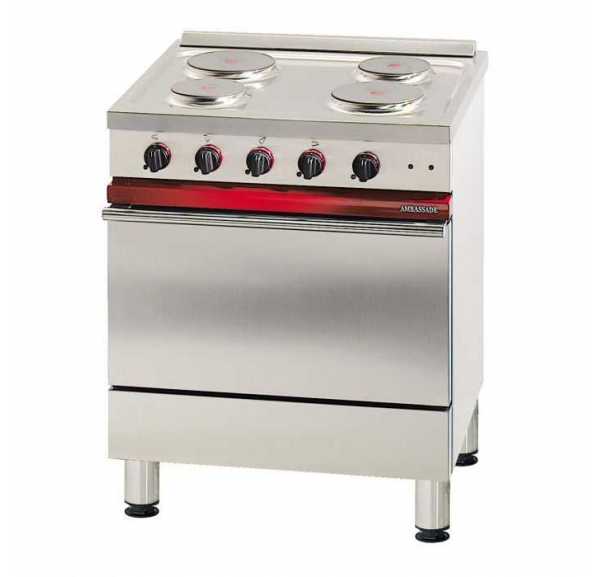 AMBASSADE - Fourneau électrique, 4 plaques électriques sur four électrique gastronorme 1/1