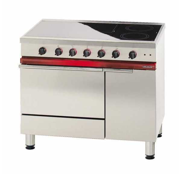 AMBASSADE - Fourneau électrique, 5 foyers radiants sur four électrique gastronorme 1/1