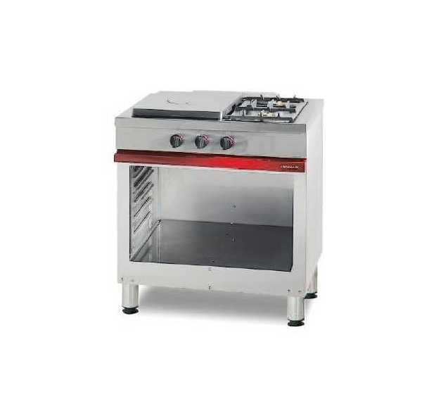 AMBASSADE - Fourneau 2 feux vifs 1 plaque coup de feu sur baie libre