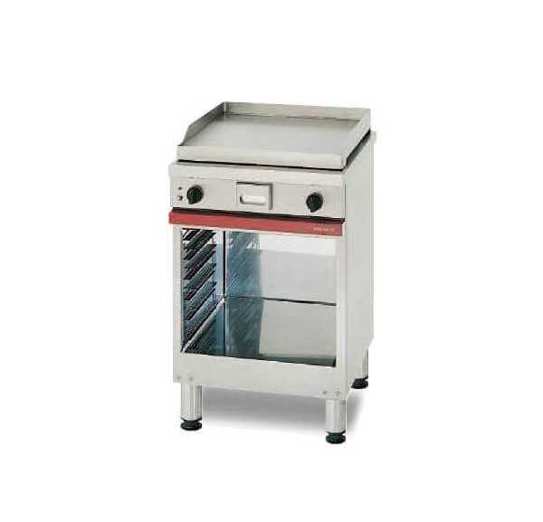 AMBASSADE - Plancha gaz acier lisse sur coffre