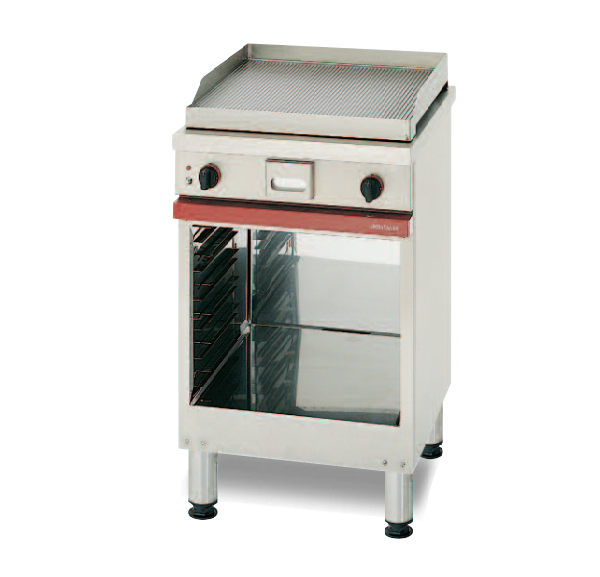 AMBASSADE - Plancha électrique acier nervurée sur coffre