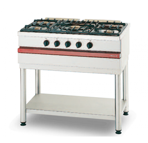 AMBASSADE - Table gaz 5 feux vifs sans support