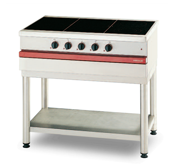 AMBASSADE - Table électrique vitrocéramique 5 foyers radiants sans support