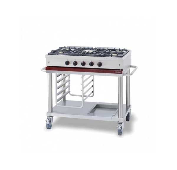 Table de cuisson 5 feux sur roulettes - Ambassade