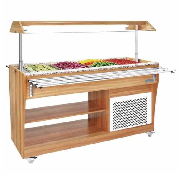 POLAR - Buffet réfrigéré central 4 bacs GN1/1 1490mm 4xGN1/1