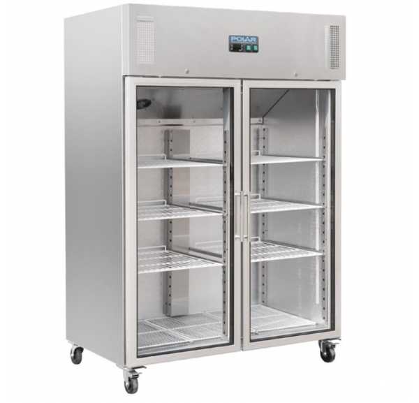 POLAR - Vitrine réfrigérée positive double deux portes vitrées 1200L