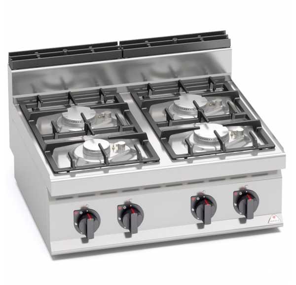 BERTO'S - Réchaud gaz 4 feux vifs à poser G7F4BPW - MACROS 700