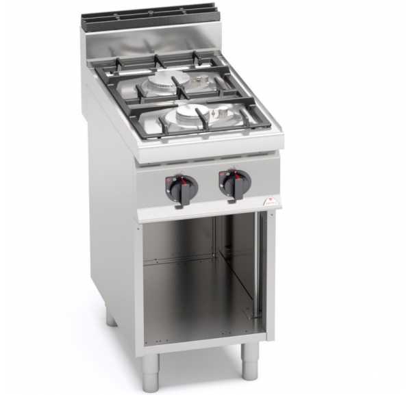 BERTO'S - Réchaud gaz 2 feux vifs sur baie ouverte poser G7F2MPW - MACROS 700