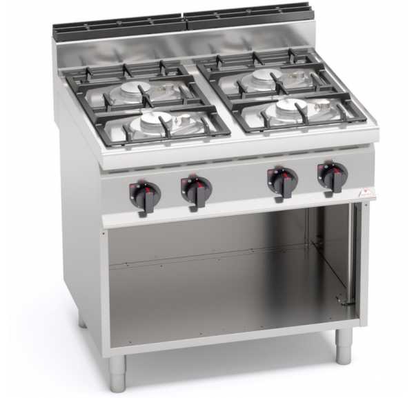 BERTO'S - Piano gaz 4 feux vifs sur baie libre G7F4MPW - MACROS 700