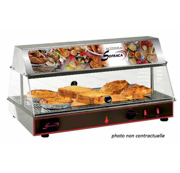 SOFRACA - Vitrine chauffante à poser GN1/1 avec bloc lumineux 1 niveau