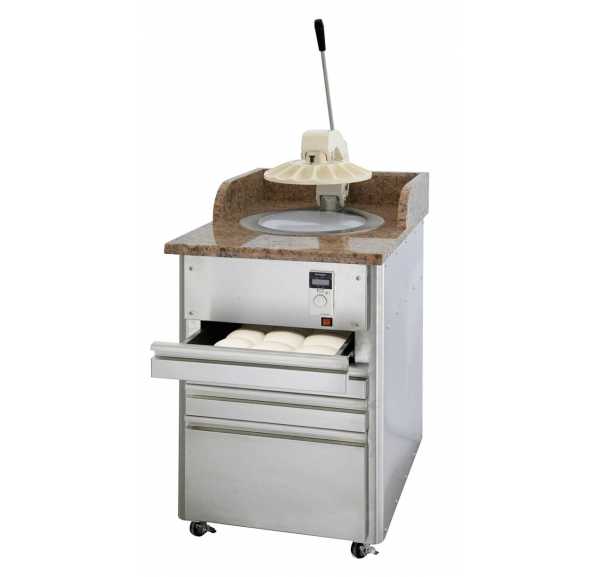 MORELLO FORNI - Façonneuse Pizzarella avec 4 tiroirs inox - CASSETTIERA