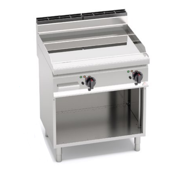 Grillade électrique plaque lisse sur coffre ouvert - E7FL8MP-2/CPD - BERTO'S