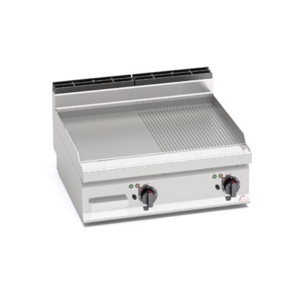 BERTO'S - Grillade électrique semi lisse/semi rainurée à poser - E7FM8BP-2 - MACROS 700