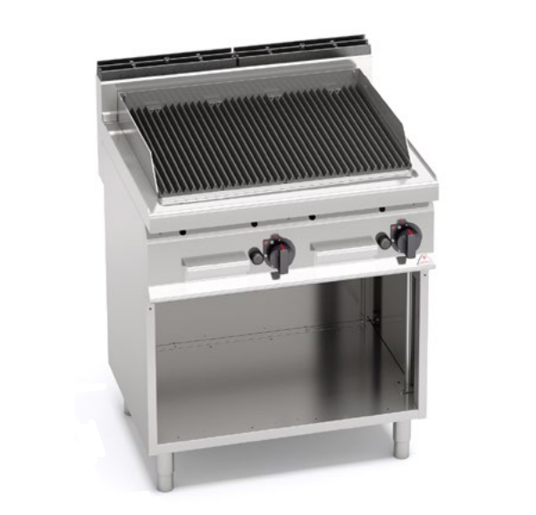 BERTO'S - Grille à pierre de lave à gaz sur coffre ouvert - PLG80M/G - MACROS 700