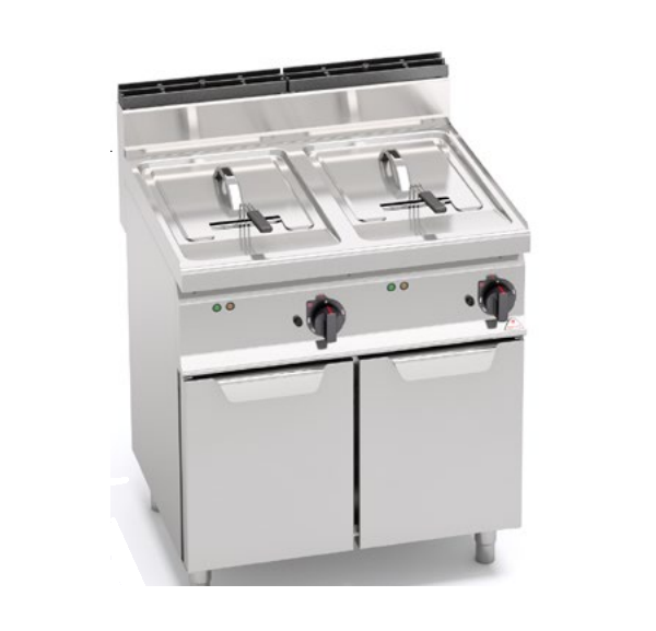 BERTO'S - Friteuse électrique 18+18 litres sur placard - E7F18-8MS - MACROS 700