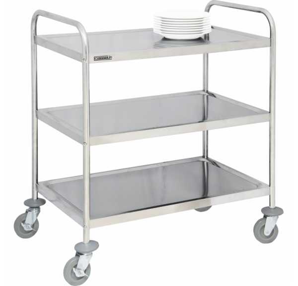 CASSELIN - Chariot de service inox 3 plateaux