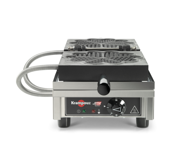KRAMPOUZ - Gaufrier professionnel simple ouverture 180° avant-arrière Coeur