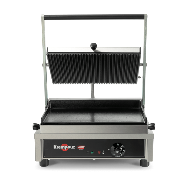 KRAMPOUZ - Grill panini plaque striée-lisse 350 x 230 - MEDIUM