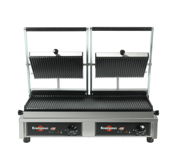 KRAMPOUZ - Grill panini plaques striées 520 x 230 - LARGE
