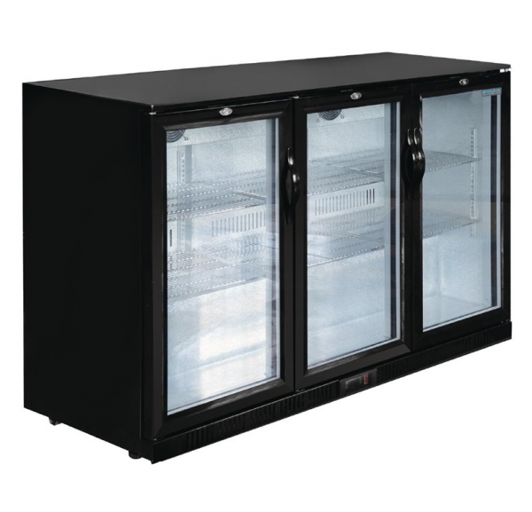 POLAR - Arrière bar réfrigéré 3 portes vitrées pivotantes 320L - SERIE G