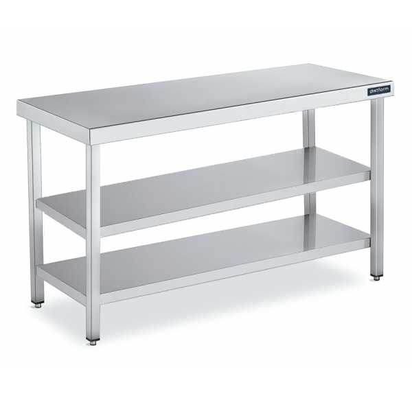 DISTFORM - Table centrale profondeur 600 avec 2 étagères