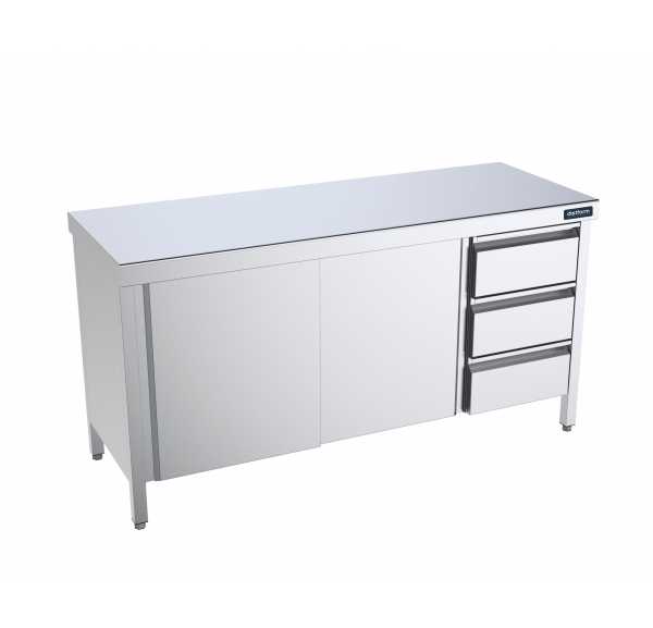 DISTFORM - Meuble central avec portes et tiroirs à droite profondeur 700