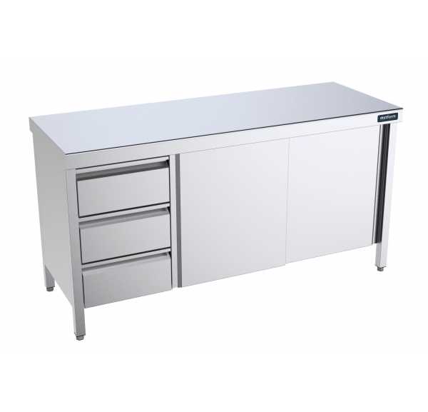 DISTFORM - Meuble central avec portes et tiroirs à gauche profondeur 600