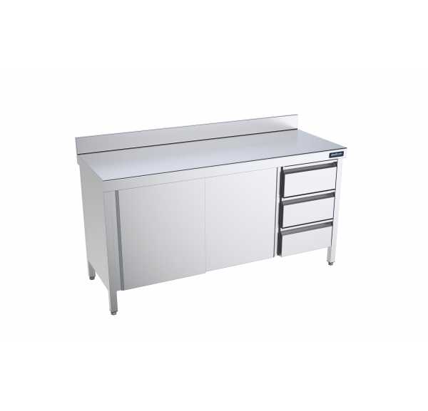 DISTFORM - Meuble mural avec portes et tiroirs à droite profondeur 700