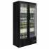 POLAR - Arrière bar vertical noir 2 portes battantes vitrées 490 L
