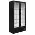 POLAR - Arrière bar vertical noir 2 portes battantes vitrées 490 L