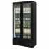 POLAR - Arrière bar vertical noir 2 portes battantes vitrées 490 L
