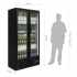 POLAR - Arrière bar vertical noir 2 portes battantes vitrées 490 L