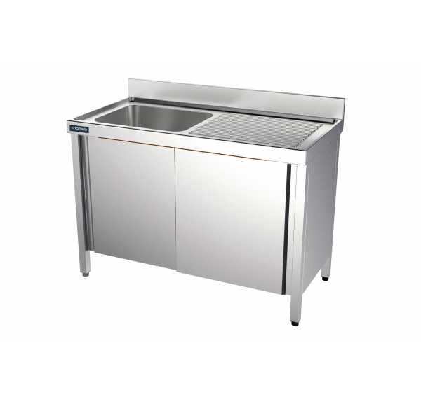 DISTFORM - Plonge 1 bac égouttoir à droite profondeur 600 et portes