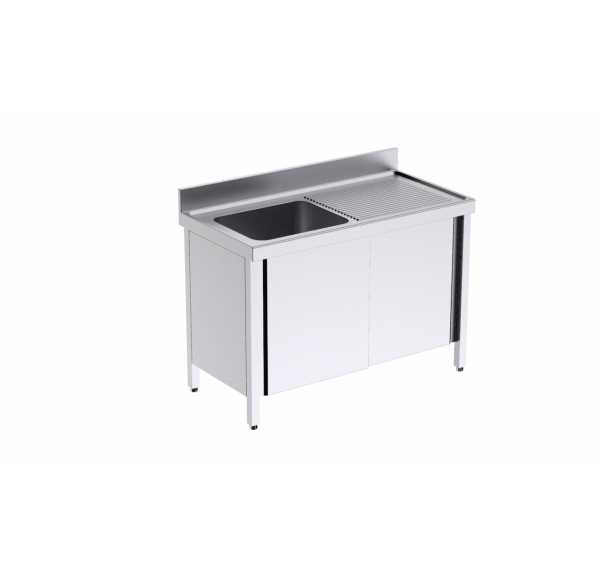 DISTFORM - Plonge 1 bac égouttoir à droite profondeur 700 et portes