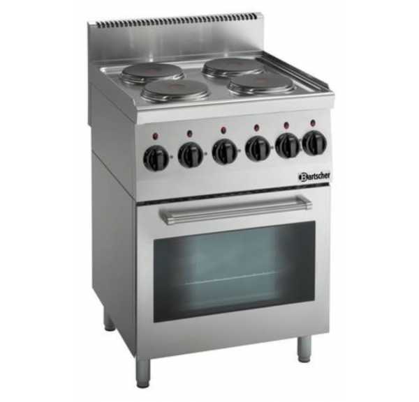BARTSCHER - Fourneau 4 plaques électriques sur four électrique - SERIE 600