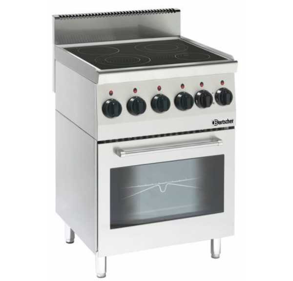 BARTSCHER - Fourneau 4 zones vitro sur four électrique - SERIE 600