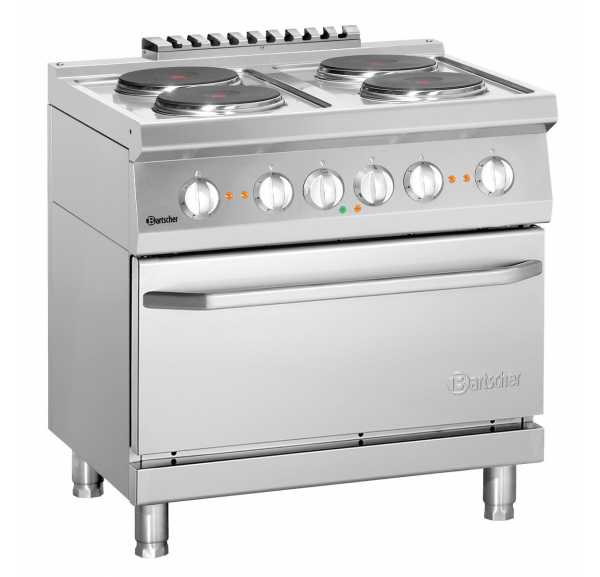 BARTSCHER - Fourneau 4 plaques électriques sur four électrique GN2/1 - SERIE 700
