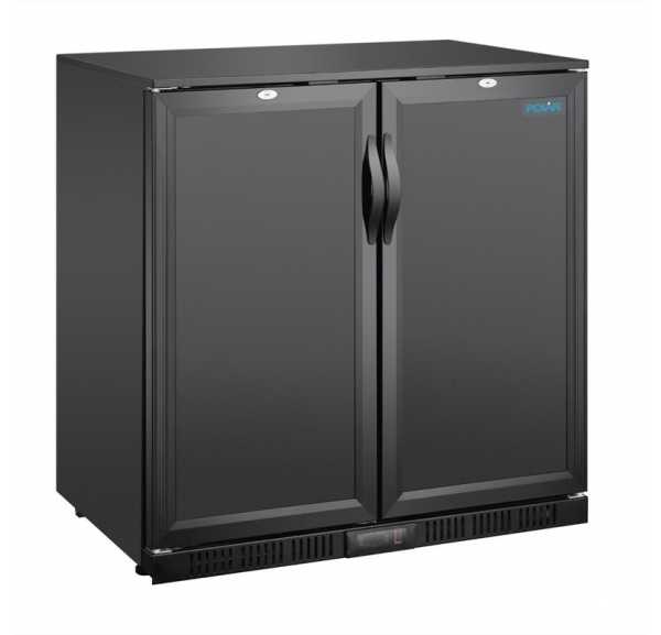 POLAR - Arrière-bar 2 portes pleines noires pivotantes 850mm - SERIE G