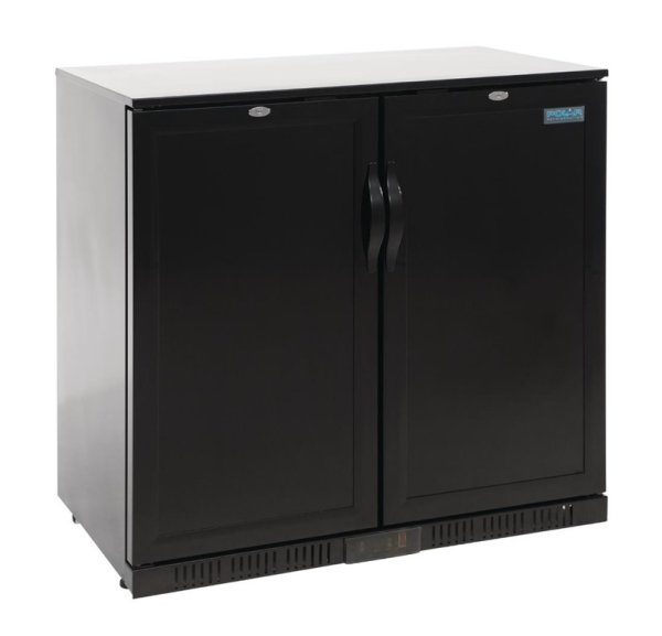 POLAR - Arrière-bar 2 portes pleines noir 208L - SERIE G