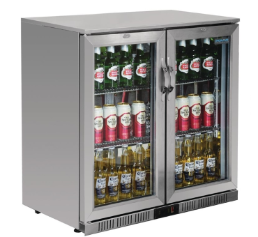 Arrière-bar deux portes pivotantes Polar Série G inox 208L