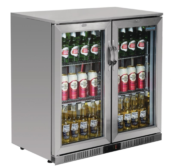 Arrière-bar deux portes pivotantes Polar Série G inox 208L