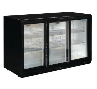 Arrière-bar trois portes coulissantes Polar Série G noir 330L