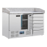 POLAR - Comptoir à pizza dessus marbre 2 portes et 6 tiroirs à pâtons - CT425